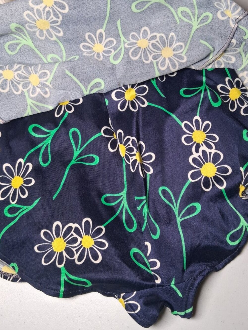 Vintage Jantzen Bathing Suit Swim Dress 16 Blue Daisy Flowers 1660s 1970s USA - Picture 13 of 16